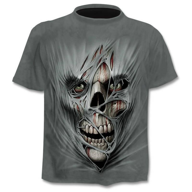 2024 new Drop ship 3D printed T-shirt men's women's tshirt punk style top tees skull t shirt gothic tshirt asian size 6XL gym